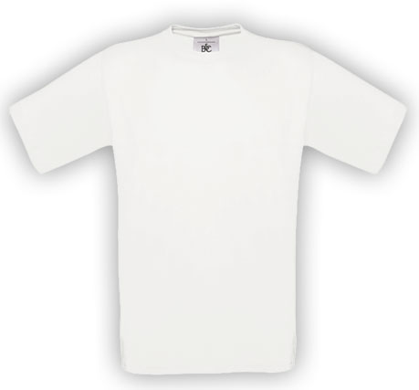 tshirt blanc 100% coton col rond manches courtes